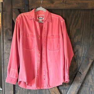 Vintage Marlboro Men's Casual Button Down Faded Red Medium
